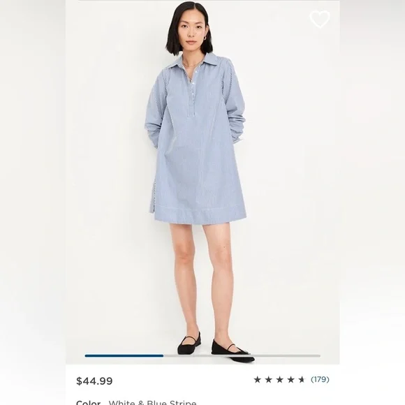 Old Navy | Dresses | Old Navy Blue Loose Mini Shirt Dress | Poshmark